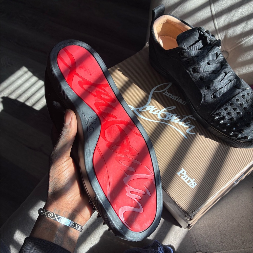 Christian Louboutin Black Sneakers with Red Sole